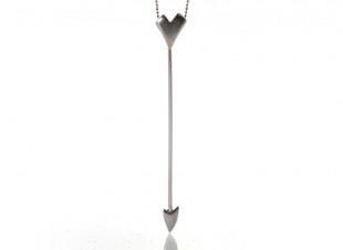 seductive silver cupid arrow necklace image